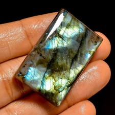 61 Ct AAA Natural Labradorite Rectangle Shape Cabochon Loose Gemstone 35X22X6 mm