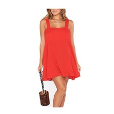 Show Me Your MuMu Ambres Mini Dress Red Orange Pockets Tank Swing Dress Small