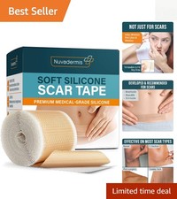 Advanced Silicone Scar Tape for Keloids and Surgical Scars - Reusable 120" Roll