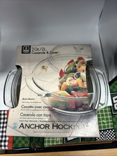 Anchor Hocking Oven Basics Casserole With Cover H1038L 2 Quart New In Box