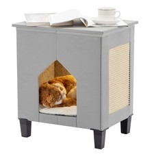 Cat House for Indoor Cats Condo,Cat Furniture with Large Area Scratch Pad  Lea...