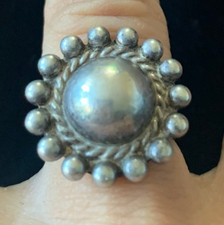 VINTAGE Antique Navajo Native American 925 Sterling Silver Dome Ring - Size 6