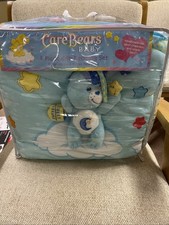 Vintage Care Bears Baby 2002 4 Piece Crib Bedding Set Plush Characters  Stars