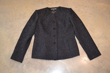 K13- Kasper  Company ASL Petite Black Metallic Jacket Blazer Size 2P