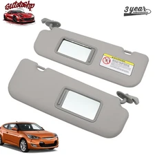 Pair Set For 12-15 Hyundai Veloster Left Right Driver & Passenger Side Sun Visor