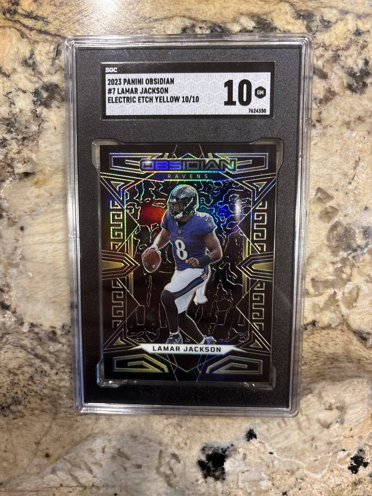 2023 Lamar Jackson Obsidian Electric Etch Yellow 10/10 Sgc 10‼️‼️‼️