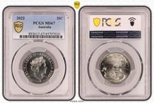 2022 20 Cent Coin - PCGS MS67 Uncirculated - Queen Elizabeth II