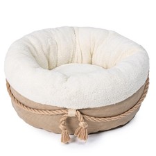 Cat Bed  Small Dog Bed with Supportive Walls, Thick Bottom, Calming Donut Sh...