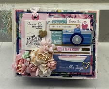 Handmade Adorable 7.25" x 6" Mini Scrapbook Album -Summer Holiday