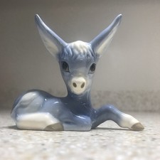 Small Vintage Szeiler Studio Blue Donkey Figurine 8 cm long
