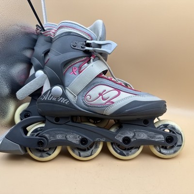 K2 Athena W Inline Skates Sz 7 US  40 EU Roller Blades Breast Cancer Womens Gray