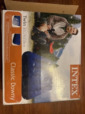 Twin Inflatable Mattress Classic Downy INTEX Wave Beam Construction Waterproof