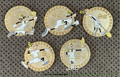 Disney WDW USA 2004 Olympics Logo Goofy Pins Wood Box Set LE 500 Various Sports
