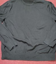 Men's Calvin Klein Black Crewneck Cotton Sweater Size Large Pullover