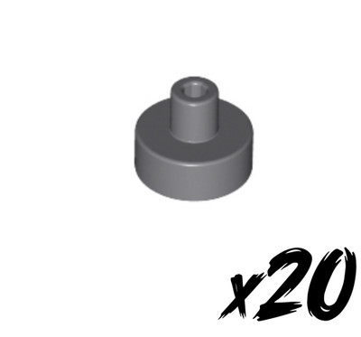 20x LEGO 20482   1x1 Fliese rund   tile round   dunkelgrau   Dark Bluish Gray