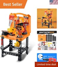 Eco-Friendly Kids Tool Bench with 82 Accessories - Toddler Workshop Fun