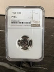 1955 Roosevelt Silver Dime 10C NGC PF66