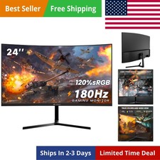 24  Curved Gaming Monitor, 180Hz/144Hz FHD 1080P, Support 120 sRGB, AMD Free...