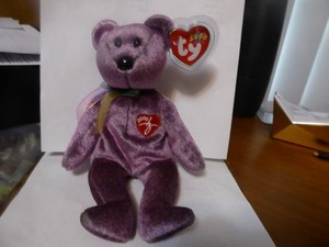 2000 TY Beanie Babies Signature Bear Purple, Rare,Retired, Mint condition