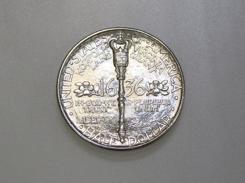 1936 NORFOLK COMMEMORATIVE SILVER HALF DOLLAR GEM BU+