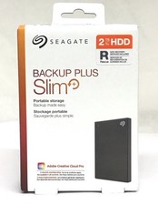 Seagate 2TB Backup Plus Slim Portable External Hard Drive USB 3.0, Black, STHN20