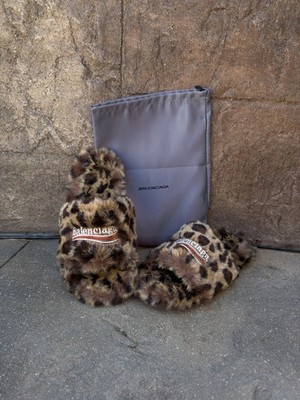 Balenciaga Leopard/Cheetah Print Slides Sandals Size 43 US  display picture 2
