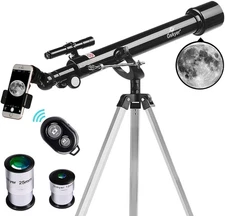 NEW Gskyer 60mm Aperture Telescope with Wireless Remote and Smartphone Adapter