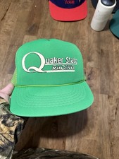 Vintage Quaker State Racing Trucker Hat Motor Oil Automotive Auto Cap Snapback
