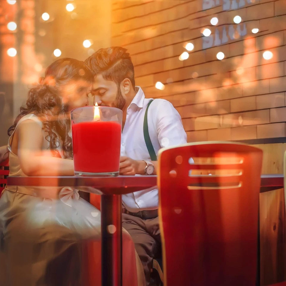 Velas votivas borgoña rojas sin perfume, paquete de 4, cera de soja de 2 pulgadas, quemadura de 12-15 horas Foto 4 de 4