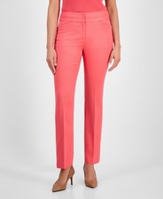 Tahari ASL Mid-Rise Flare-Leg Bell Bottom Pants Women's 8US Rich Red Sunset
