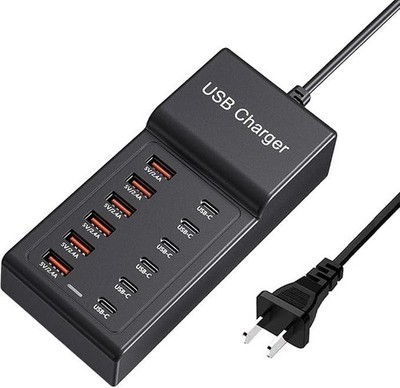Multi USB Charger USB C Charging Station Block 50W 12 Ports Multiple USB C Hub