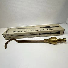 Vintage Federal Brass Traditional Style Fireplace Damper Hook New 10 1/2”