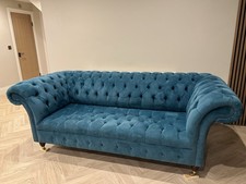 Teal Velvet Chesterfield Sofa 3-seater