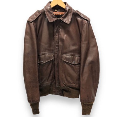 Schott Schott A2 Leather Jacket With Liner 70 80'S Made In America Size 42 Brown