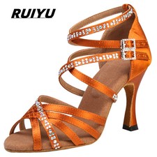 Nuove scarpe da ballo latino festa tacco alto strass blu ragazze sandali estivi