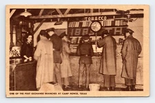 Post Exchange Branch at Camp Howze Texas -World War 2 Army- Linen Photo Postcard