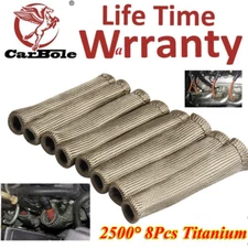 2500° 8Pcs Titanium Spark Plug Wire Heat Sleeve Spark Plug Heat Covers High Temp