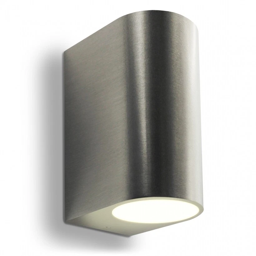 LED Wandleuchte Außenleuchte Edelstahl-gebürstet-Optik / schwarz 