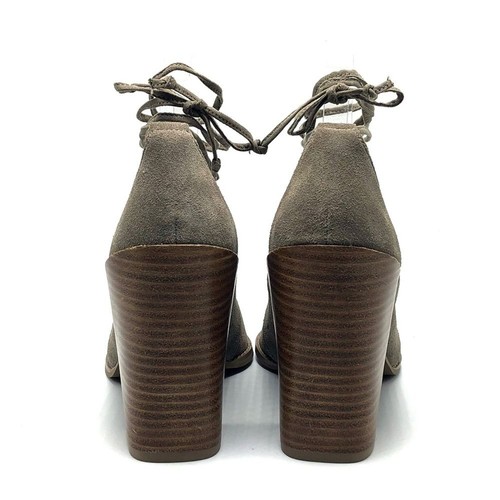 SEYCHELLES Taupe Ankle Wrap Tie Heeled Shoes Sz 8.5 Block Heel NEW - Picture 7 of 8