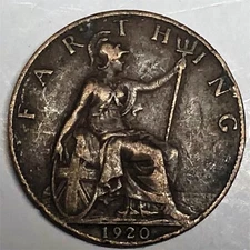 # C2211    GREAT BRITAIN     COIN,    FARTHING    1920