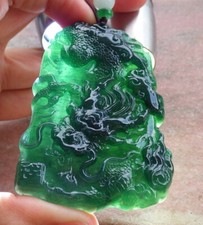 Video Certified Icy Green 100 Natural A Jade jadeite Pendant Dragon 666937