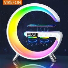 RGB Night Light Lamp Multifunction Alarm Clock TF Blueotooth Speaker 15W Wireles