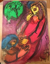 Marc Chagall "David and Absala" 1956 Bible Mourlot lithograph (04283)