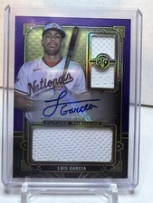 2022 TOPPS TRIPLE THREADS LUIS GARCIA DUAL PATCH AUTO FUTURE PHENOMS PURPLE /75