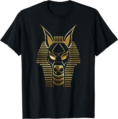 Anubis ancient Egyptian god of the afterlife black and gold T-Shirt Size S-5XL