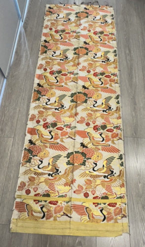 Antique Maruobi Kimono Silk Length - 2m long 68 cm wide - Apricots/Brown - Picture 1 of 9