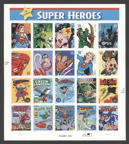 2006 US Scott #4084 39c DC Comics Super Heroes, Sheet of 20 MNH