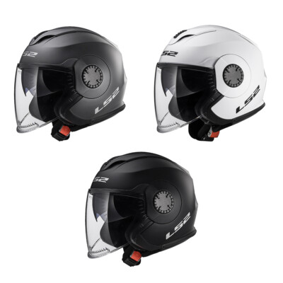 LS2 Verso Solid Open Face Motorcycle Helmet W/ SunShield