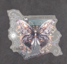 Beautiful Bright Colorful Lace Butterfly Transparent Sticker 3.75" x 4" O