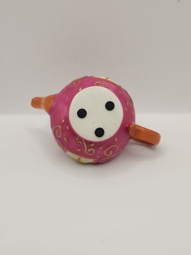 Small / Mini Ceramic Pink & Orange Teapot With Butterfly Trinket Box - Picture 7 of 7